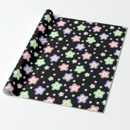 Retro Hippie Flowers Cadeaupapier