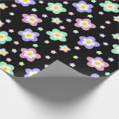 Retro Hippie Flowers Cadeaupapier (Hoek)
