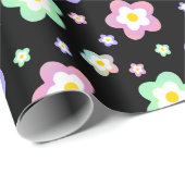 Retro Hippie Flowers Cadeaupapier (Rol Hoek)