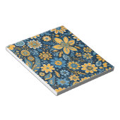 Retro Hippie  Flowers Design Geel Blauw Notitieblok (Schuin)