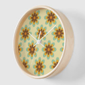 Retro Hippie Flowers Wall klok (Hoek)