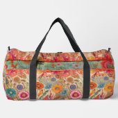 Retro Hippie: Folk Art Tuin Duffle Bag Plunjezak (Voorkant)