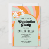 Retro Hippie Foto Afstuderen Uitnodiging (Achterkant)