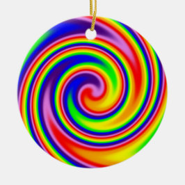 Retro Hippie Gelukkige Regenboog Kleuren Zachte Sp Keramisch Ornament