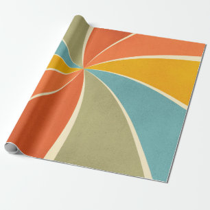 Retro Hippie Gemengde Verf Stijl Wervelingen Patro Cadeaupapier
