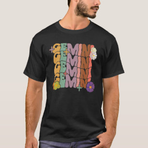 Retro Hippie Gemini Verjaardag Gemini Zodiac Horos T-shirt