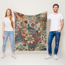 Retro Hippie: Gouden Tuin Fleece Deken