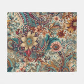 Retro Hippie: Gouden Tuin Fleece Deken (Voorkant (Horizontaal))