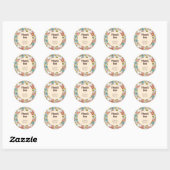 Retro Hippie Groovy Bloem Bruidsdouche Bedankt Ronde Sticker (Vel)