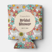 Retro Hippie Groovy Bloem Bruidsfeest  Blikjeskoeler (Achterkant)