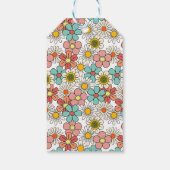 Retro Hippie Groovy Bloem Bruiloft Dank Je Cadeaulabel (Achterkant)