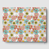 Retro Hippie Groovy Bloem Bruiloft Feest Gastenboek (Achterkant)