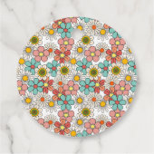 Retro Hippie Groovy Bloem Bruiloft Thank You Bedankjes Labels (Achterkant)