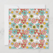 Retro Hippie Groovy Bloem Bruiloft Thank You Bedankkaart (Achterkant)