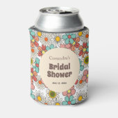 Retro Hippie Groovy Bloem Bruiloftsborrel  Blikjeskoeler (Blikje Achterkant)