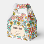 Retro Hippie Groovy Bloem Verjaardag Bedankt Bedankdoosjes (Voorkant Zijde)