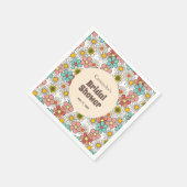 Retro Hippie Groovy Flower Vrijgezellenfeest Servet (Hoek)