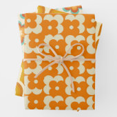 Retro Hippie Groovy Seventies Floral & Rainbow 60s Inpakpapier Vel (In situ)