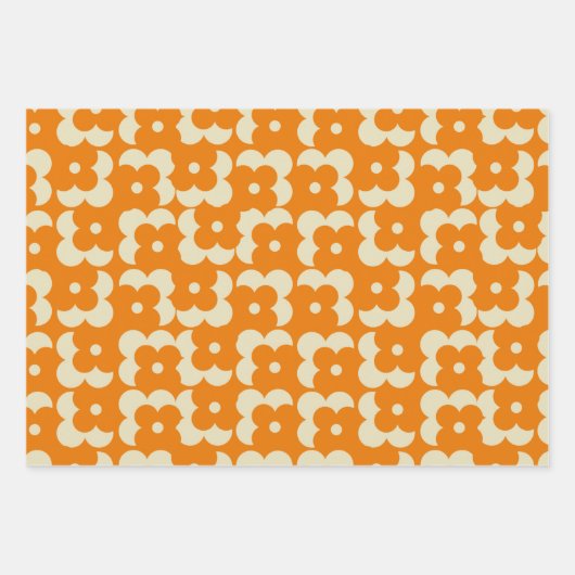 Retro Hippie Groovy Seventies Floral & Rainbow 60s Inpakpapier Vel (Voorkant)