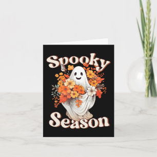 Retro Hippie Halloween Cute Ghost Spooky Season Fu Kaart