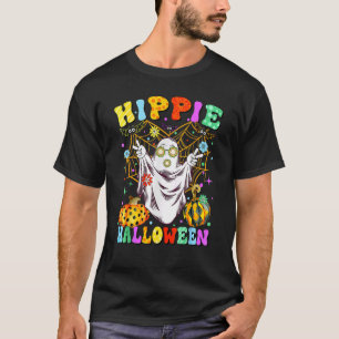 Retro Hippie Halloween Geest Boe Vredesteken Griez T-shirt