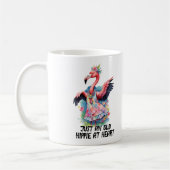 Retro Hippie in het hart Flamingo Flower Child Koffiemok (Links)