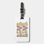 Retro Hippie liefde Bagagelabel (Voorkant verticaal)