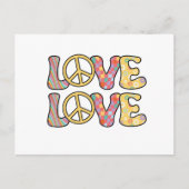 Retro Hippie-liefde Briefkaart (Voorkant)