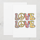 Retro Hippie liefde Feestdagenkaart (Voorkant / Achterkant)