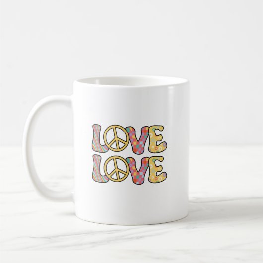 Retro Hippie liefde Koffiemok (Links)