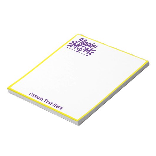 Retro Hippie Mam Paars Yellow Peace Sign 60. Notitieblok (Linkerzijde)