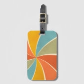 Retro Hippie Mixed Paint Style Swirls Pattern Bagagelabel (Voorkant (verticaal))