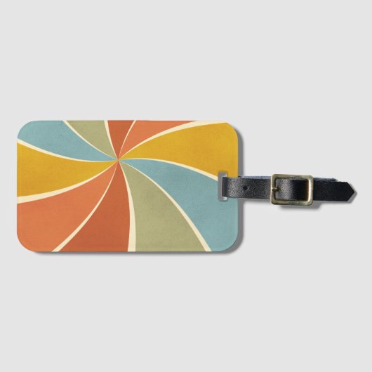Retro Hippie Mixed Paint Style Swirls Pattern Bagagelabel (Voorkant (horizontaal))