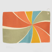 Retro Hippie Mixed Paint Style Swirls Pattern Golfhanddoek (Horizontaal)