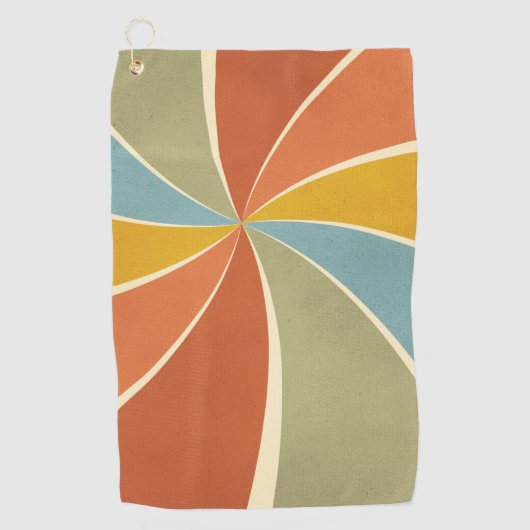Retro Hippie Mixed Paint Style Swirls Pattern Golfhanddoek (Voorkant)