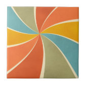 Retro Hippie Mixed Paint Style Swirls Pattern Tegeltje (Voorkant)