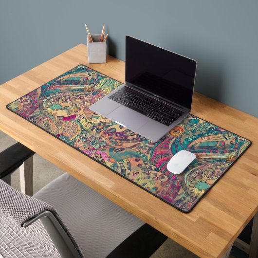 Retro Hippie: Mozaïek Fantasy Desk Mat (Kantoor 2)