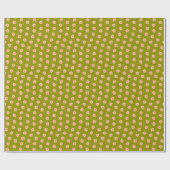 Retro Hippie Olijf Groen Bloemen Wrapping Papier (Vlak)