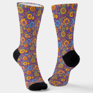 Retro Hippie: Paarse Vibe Sokken