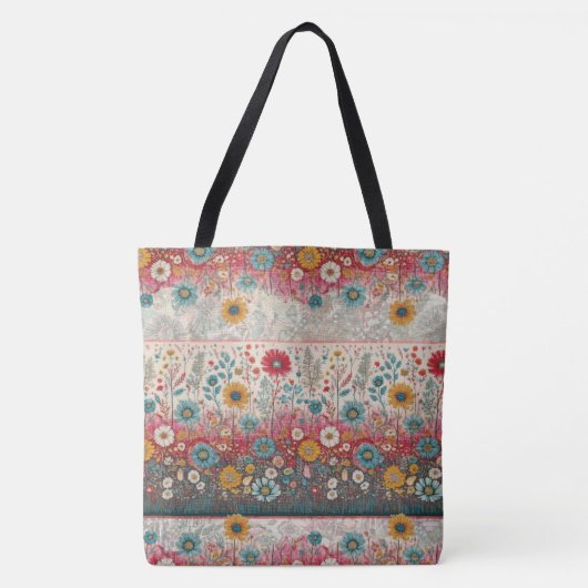 Retro Hippie: Patchwork Garden Tas (Voorkant)
