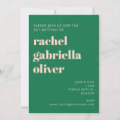 Retro Hippie Peace Flower Green Pink Bat Mitzvah Kaart (Voorkant)