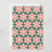 Retro Hippie Peace Flower Green Pink Bat Mitzvah Kaart (Achterkant)