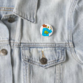 Retro Hippie Peace Girl Flower Button (In situ)