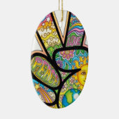 Retro Hippie Peace Keramisch Ornament (Rechts)