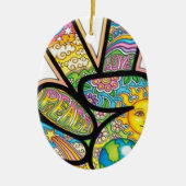 Retro Hippie Peace Keramisch Ornament (Voorkant)