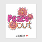Retro Hippie Peace Out Waterdicht Sticker (Vel)