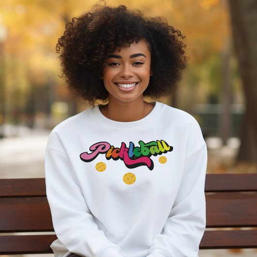 Retro Hippie Pickleball liefhebber Trui