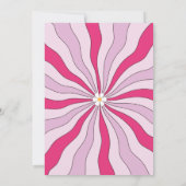 Retro Hippie Pink Arch Daisy Groovy 70 s Save The Date (Achterkant)