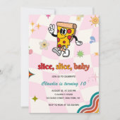 Retro Hippie Pizza Verjaardagsfeest Kaart (Voorkant)