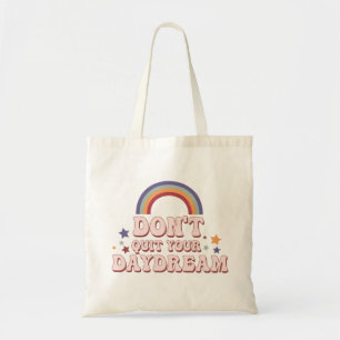 Retro hippie positief citaat tote bag